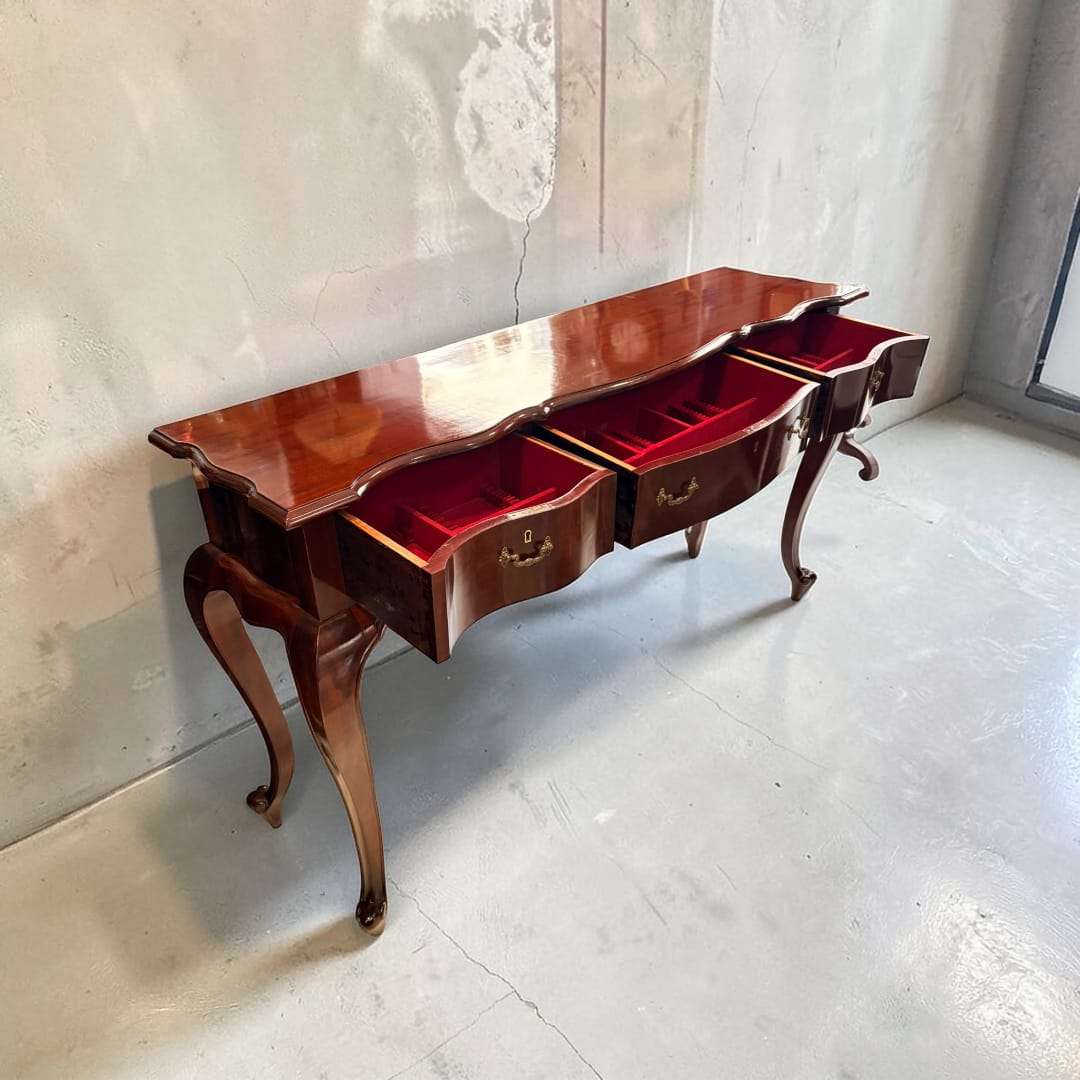Consola de caoba con cubertero | Mueble antiguo único - Cositas Antiguas – La Guadaña, Anticuarios Online en Jerez , vender antigüedades, muebles antiguos