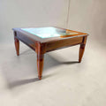 Mesa baja de salón de caoba con cristal biselado - Cositas Antiguas – La Guadaña, Anticuarios Online en Jerez , vender antigüedades, muebles antiguos