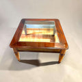 Mesa baja de salón de caoba con cristal biselado - Cositas Antiguas – La Guadaña, Anticuarios Online en Jerez , vender antigüedades, muebles antiguos