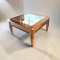 Mesa baja de salón de caoba con cristal biselado - Cositas Antiguas – La Guadaña, Anticuarios Online en Jerez , vender antigüedades, muebles antiguos