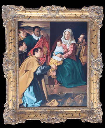 Oleo "La Adoración de los Reyes Magos" – Copia de Velázque - Cositas Antiguas – La Guadaña, Anticuarios Online en Jerez , vender antigüedades, muebles antiguos