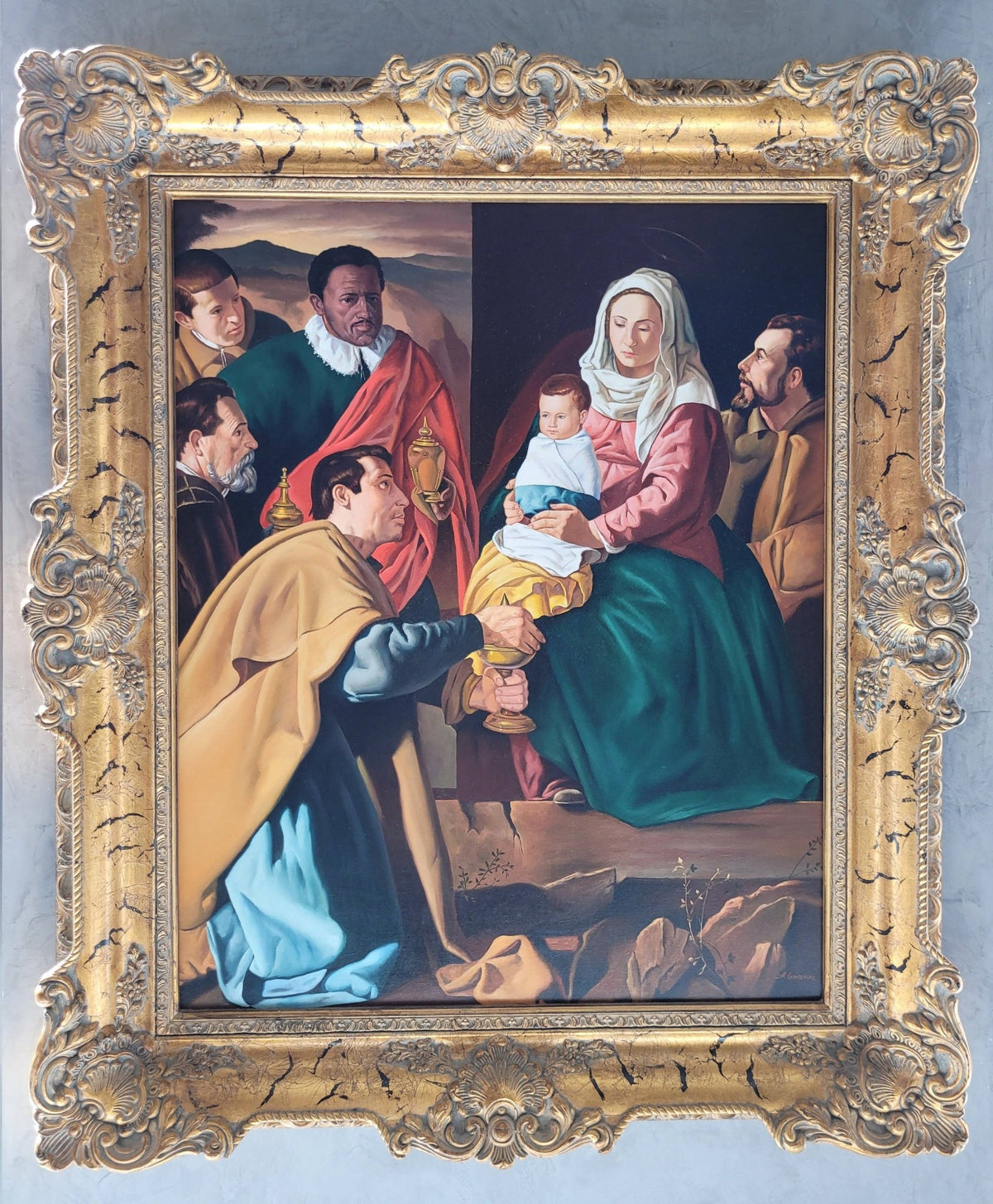 Oleo "La Adoración de los Reyes Magos" – Copia de Velázque - Cositas Antiguas – La Guadaña, Anticuarios Online en Jerez , vender antigüedades, muebles antiguos